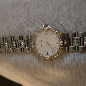 Bulova Silver Timepiece with White Face